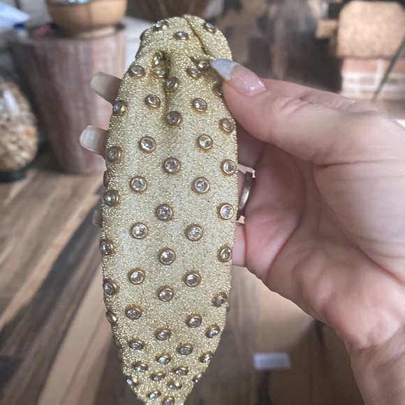 Beautiful gold Crystal studded Lele Sadoughi headband worn once - Picture 3 of 5